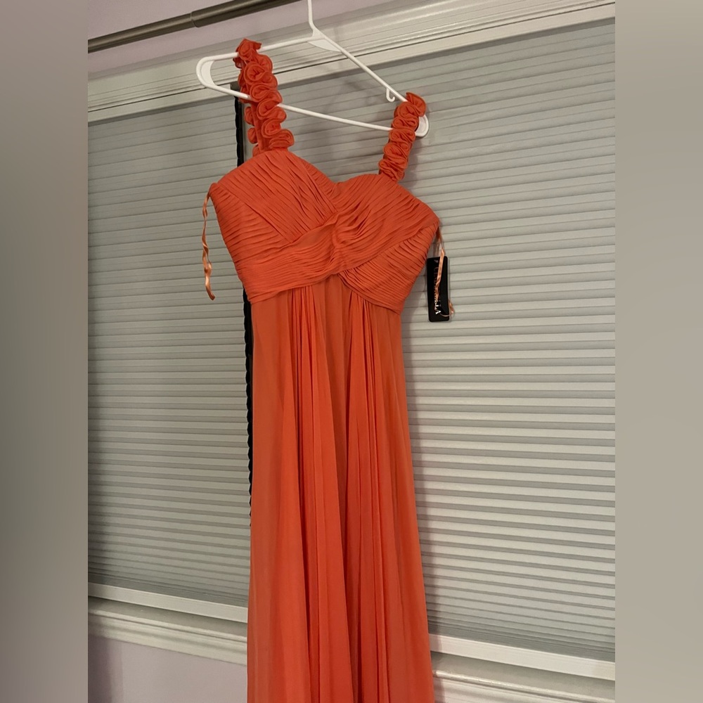 Maxi orange prom dress
